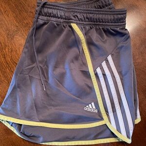 Adidas Gray and Yellow Athletic Shorts